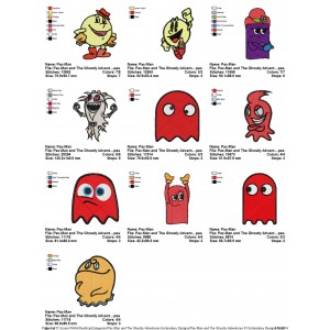 Package 10 Pac Man and The Ghostly Adventures 01 Embroidery Designs